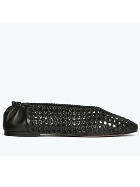 Freda Salvador Riley Open Weave sz9 Ballet Flats 90s Woven Black Calf $398 Spain